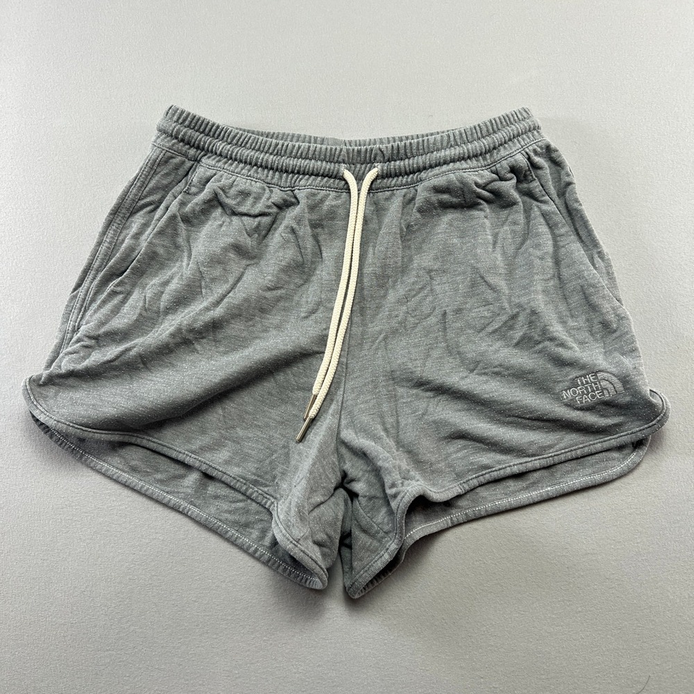 The North Face Knit Shorts Womens S Heather Gray Dolphin Hem Workout Drawstring